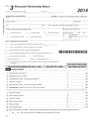 Wisconsin Partnership Return Form 3