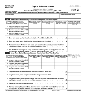 Schedule D Form 1065 Capital Gains and Losses