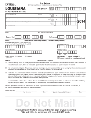 Louisiana Individual Income Tax Declaration