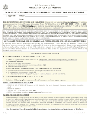 US Passport Application Form DS-11