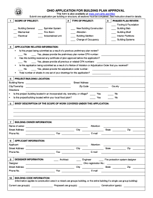Ohio Building Plan Approval Application