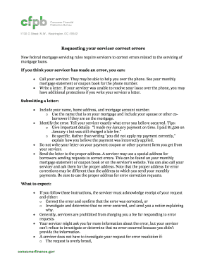 Mortgage Error Resolution Letter