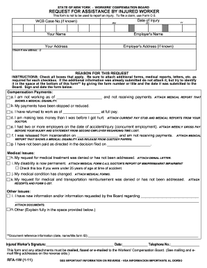 New York Workers' Compensation Board Request for Assistance