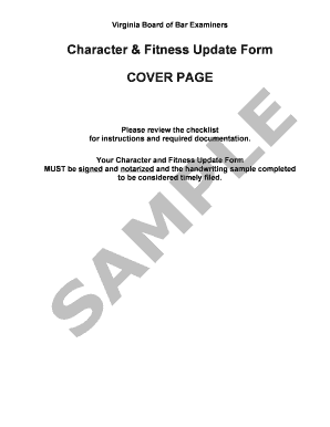 Virginia Character & Fitness Update Form