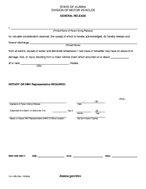 Alaska General Release Form