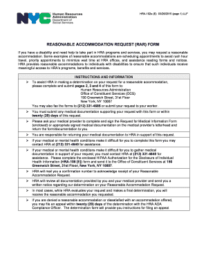 Reasonable Accommodation Request Form