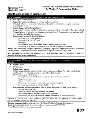 Oregon Worker's and Health Care Provider's Report