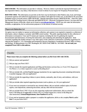 USCIS Form I-821 Application for Temporary Protected Status