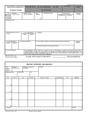 FAA Flight Plan Form 7233-1