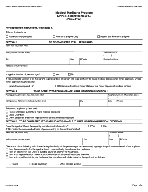 California Medical Marijuana Program Application