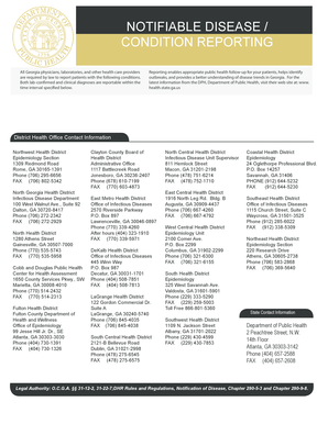 Georgia Notifiable Disease Condition Report Form