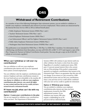 Washington State Retirement Contributions Withdrawal Form
