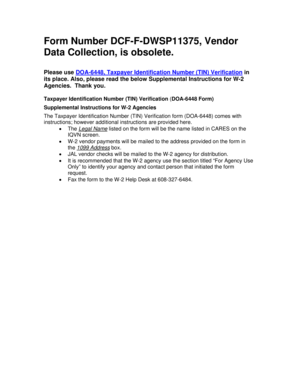 Taxpayer Identification Number Verification Form