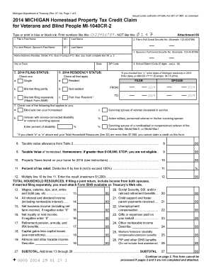 Michigan Homestead Property Tax Credit Claim