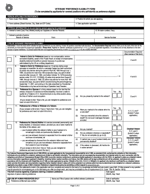 Veterans’ Preference Eligibility Form