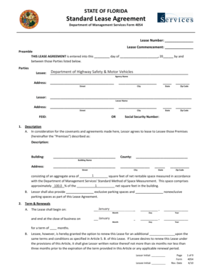 Florida Standard Lease Agreement