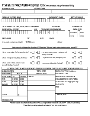 Utah State Prison Visitor Request Form