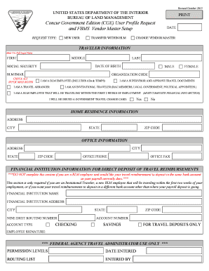 BLM User Profile Request Form