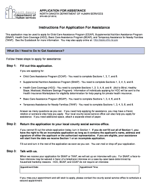 North Dakota Application for Assistance