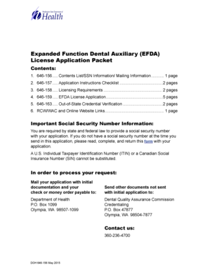 Washington EFDA License Application