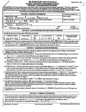 Flood Insurance Elevation Certificate