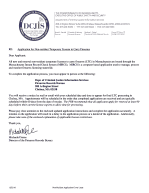 Massachusetts Non-Resident Temporary License to Carry Firearms
