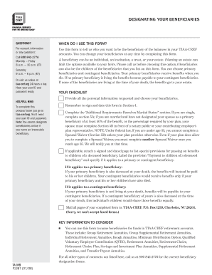 TIAA-CREF Beneficiary Designation Form