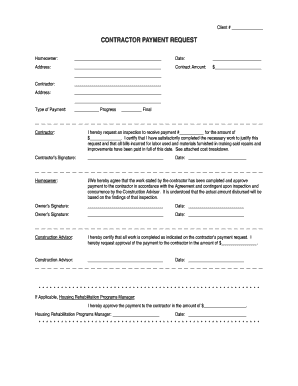 Contractor Payment Request Form