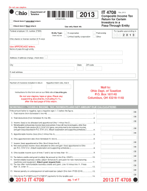 Ohio Composite Income Tax Form IT 4708