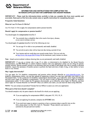 Veteran's Application for Compensation and/or Pension