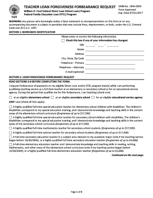 Teacher Loan Forgiveness Forbearance Request