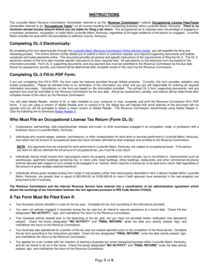 Louisville Metro Occupational License Tax Return