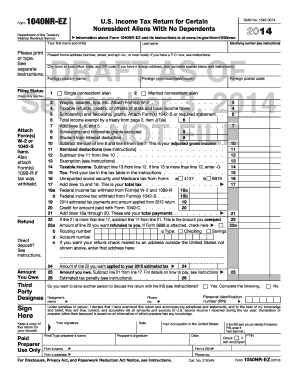 Form 1040NR-EZ US Income Tax Return