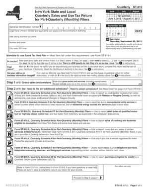 New York State Quarterly Sales and Use Tax Return