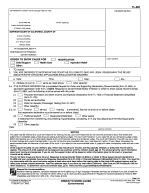 Order to Show Cause for Modification