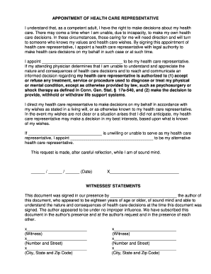 Appointment of Health Care Representative