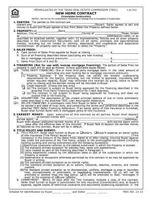 Texas Real Estate Sales Contract