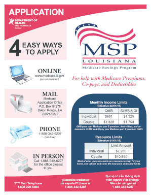Louisiana Medicare Savings Program Application
