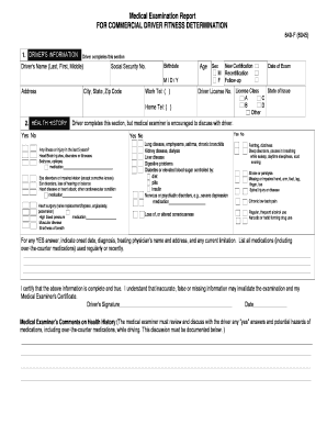 Commercial Driver Medical Examination Report