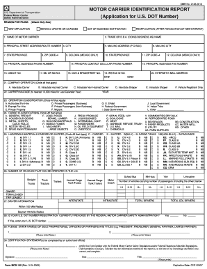 Motor Carrier Identification Report