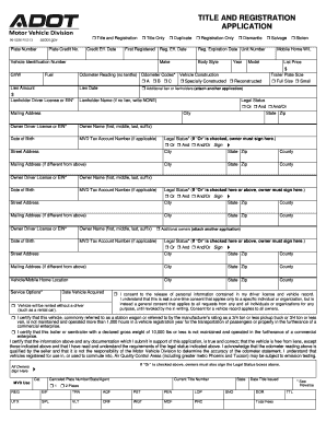 Arizona Title and Registration Application