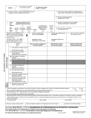 Form W-3c PR Corrected Wage and Tax Statement
