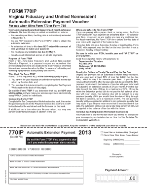 Virginia Fiduciary and Unified Nonresident Automatic Extension Payment Voucher