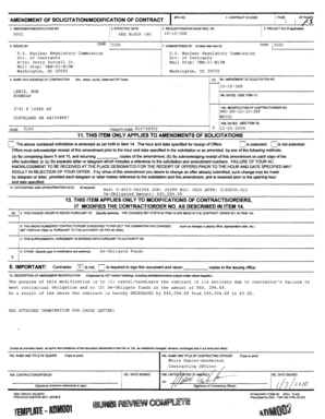 Contract Amendment Form