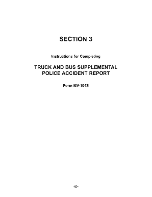 Truck and Bus Supplemental Police Accident Report