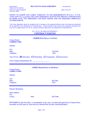 Kansas Real Estate Lease Agreement