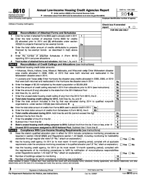 IRS Form 8610 Annual Low-Income Housing Credit Report