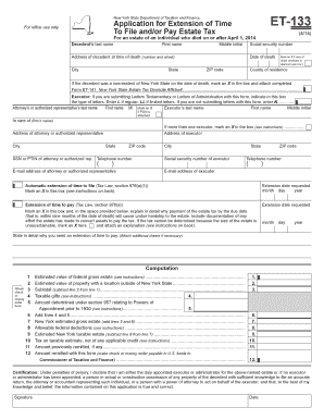 New York Estate Tax Extension Application