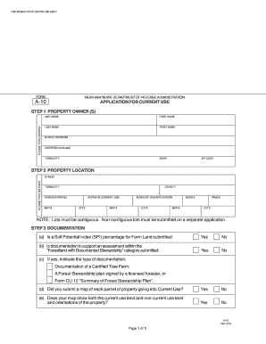 New Hampshire Current Use Application