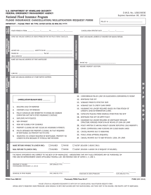 Flood Insurance Cancellation/Nullification Request Form